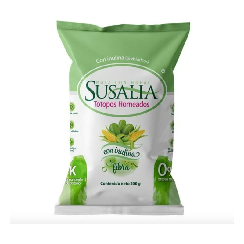 Totopos Susalia Horneados Maiz Con Nopal 6 Piezas De 200gr