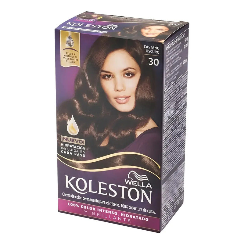 Tinte Para Cabello Koleston 30 Castaño Oscuro (2 Cajas) Castaño Obscuro 30