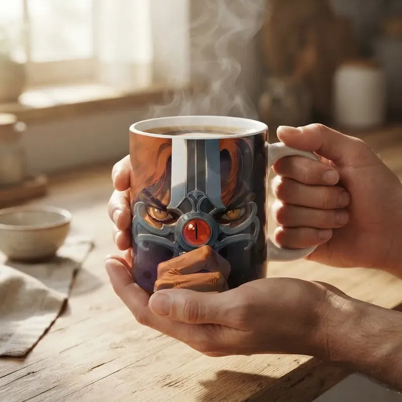 Taza De Cerámica Thundercats León-o Espada Del Augurio Blanco León-o