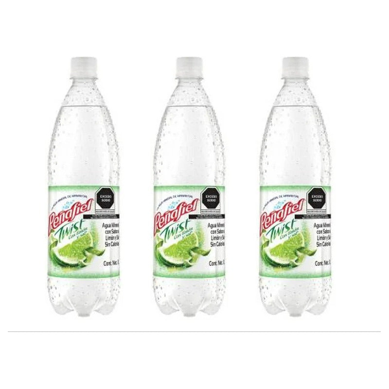 Agua Mineral Peñafiel Twist Sal Y Limón 3 Piezas De 1 Litro