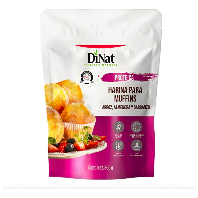 Harina Para Muffins De Arroz Almendra Garbanzo 6pzas De 350g