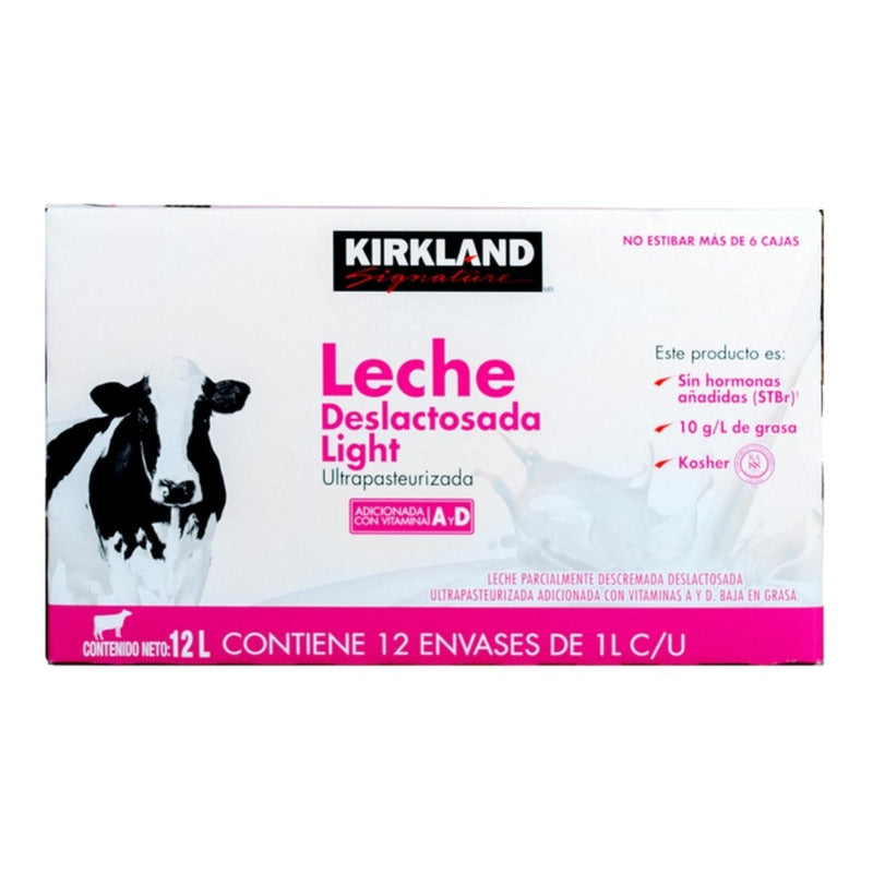 Leche Deslactosada Light, Kirkland Signature 12 Pza De 1l Ts