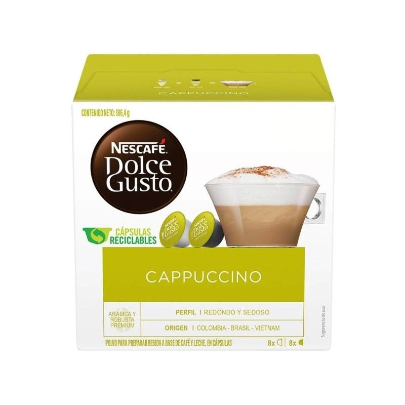 Cápsulas De Nescafé Dolce Gusto Cappuccino 16 Pzas (3 Cajas)