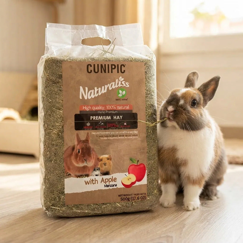 Cunipic Naturaliss Heno Con Manzana Para Peq Mascotas, 500 G