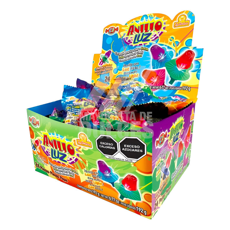 Dulce Caramelo Anillo Luz 6 Paquetes Con 24 Piezas
