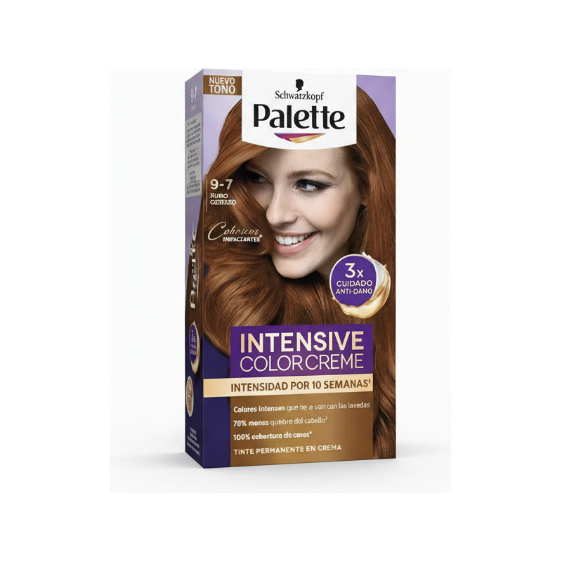 Tinte Para Cabello Palette 9-7 Rubio Cobrizo 2 Pzas De 50ml Rubio Cobrizo 9-7