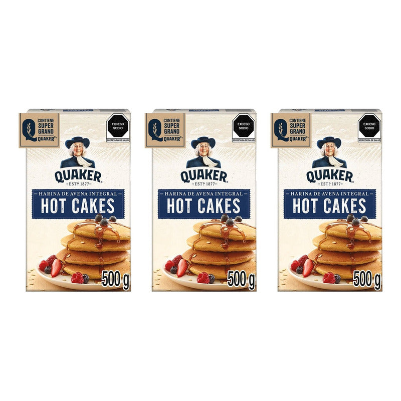 Harina De Avena Integral Para Hot Cakes Quaker (3 Piezas)