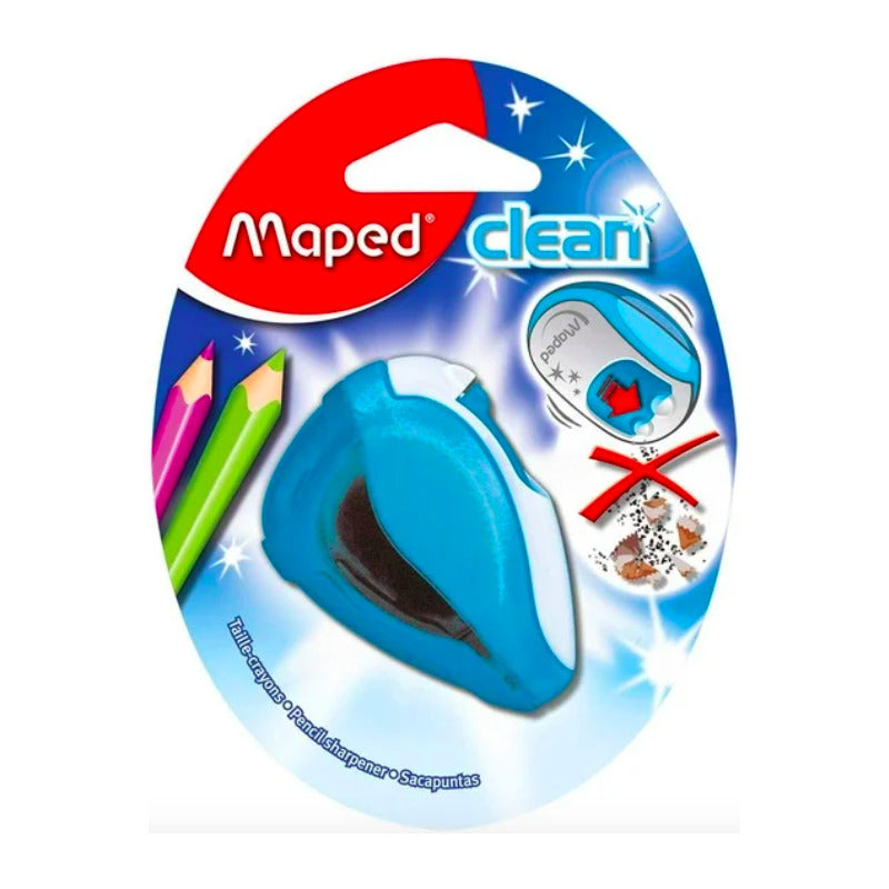 Sacapuntas Doble Maped Con Depósito, De Plástico Azul