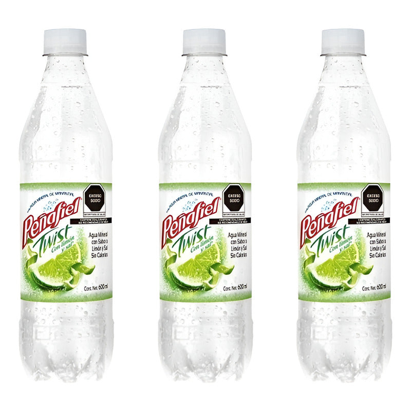 Agua Mineral Peñafiel Twist Toque Sal Y Limón 12 Pz De 600ml
