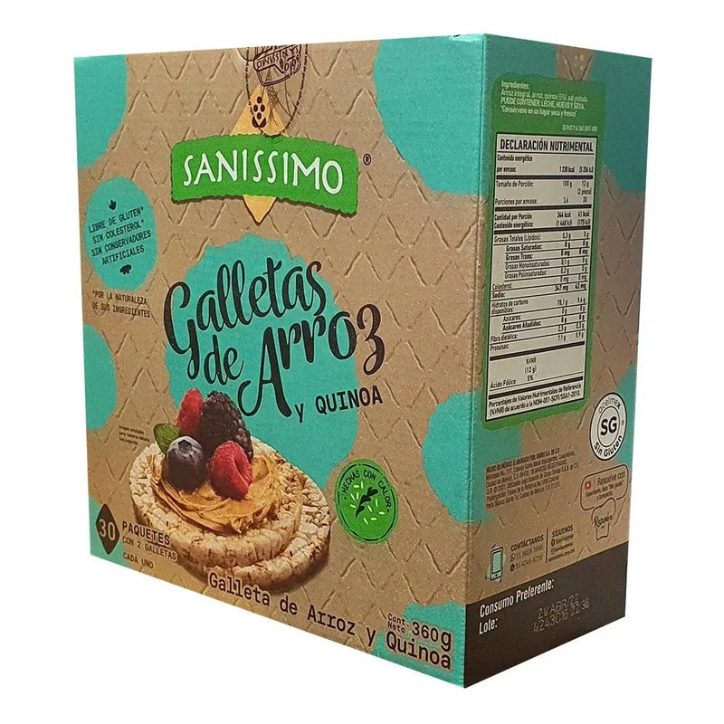 Galletas Arroz Y Quinoa Saníssimo 360g Snack Saludable