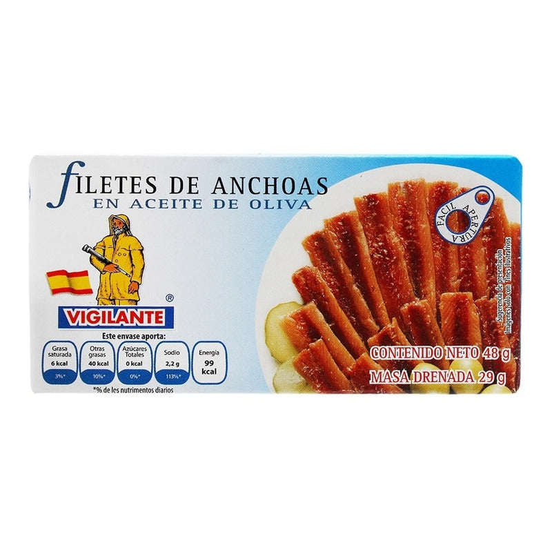 Anchoas En Aceite De Olivo Vigilante Lata 48 Ge 2 Pack Ipg