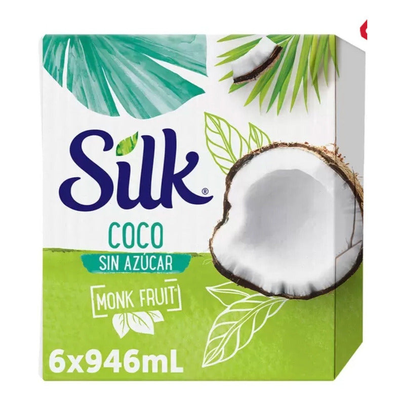 Silk Coco Sin Azúcar Con Fruta Del Monje 6 Pzas De 946 Ml