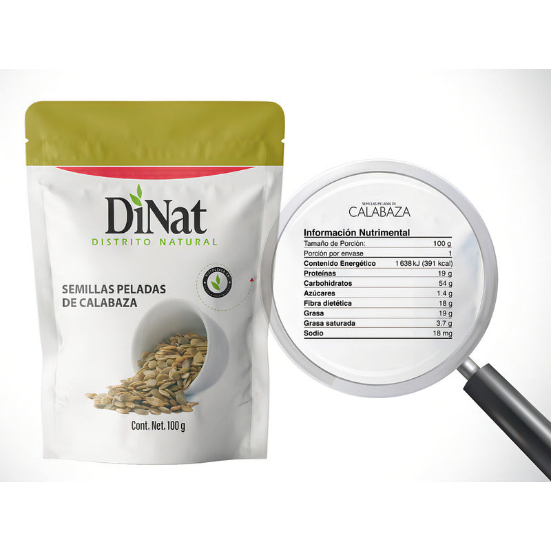 Dinat Semillas Naturales Peladas Calabaza 100 Gr