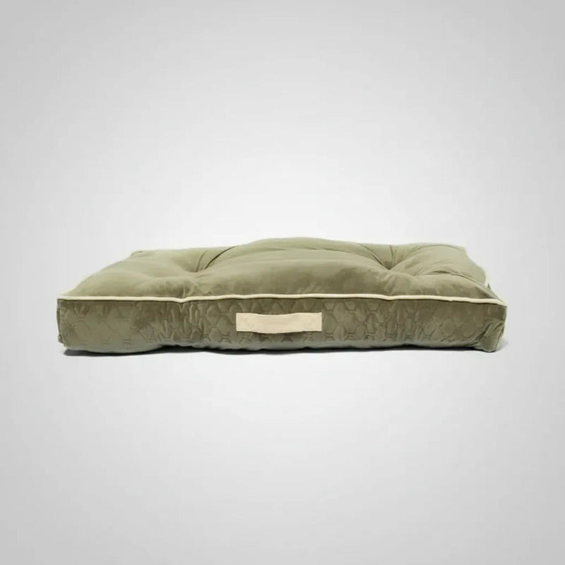 Cama Extendida Y Suave Diseño Geométrico Para Perro, Grande Verde