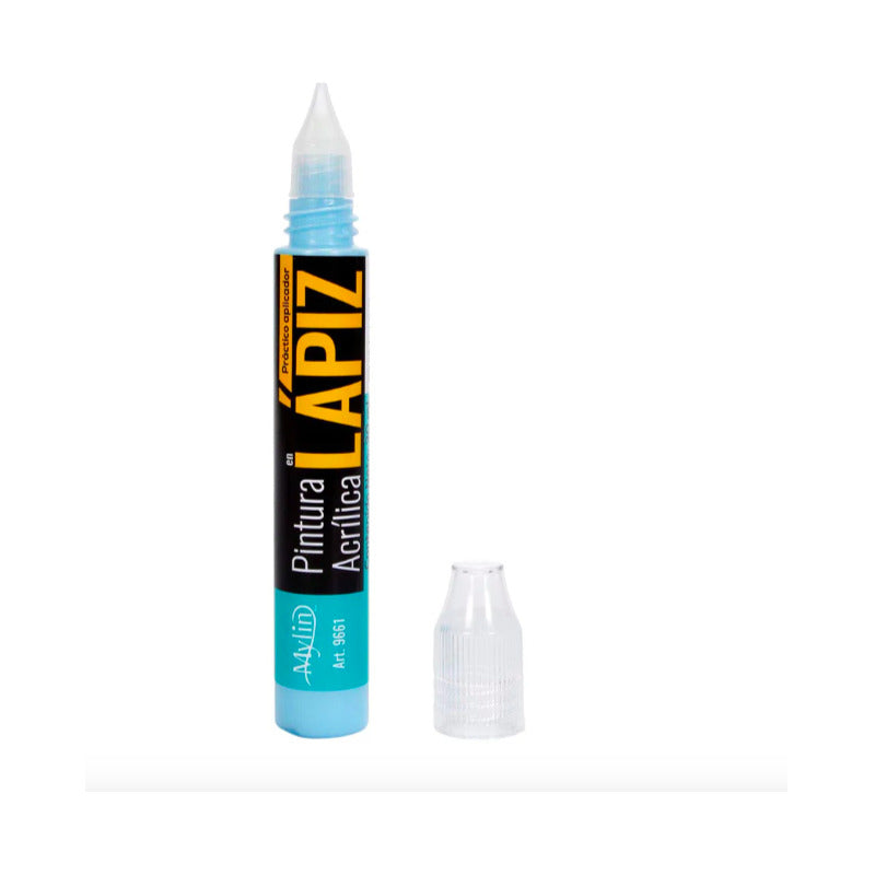 Pintura Acrílica En Lápiz Color Azul Claro 1 Pieza De 30ml Azul Claro