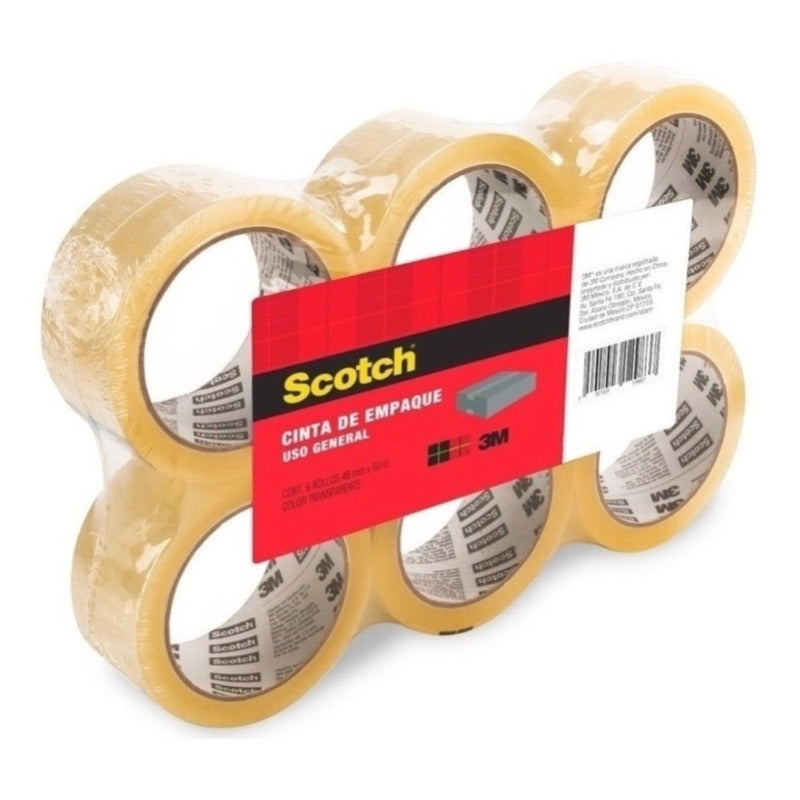 Scotch Cinta De Transparente 6 Rollos 100m C/u