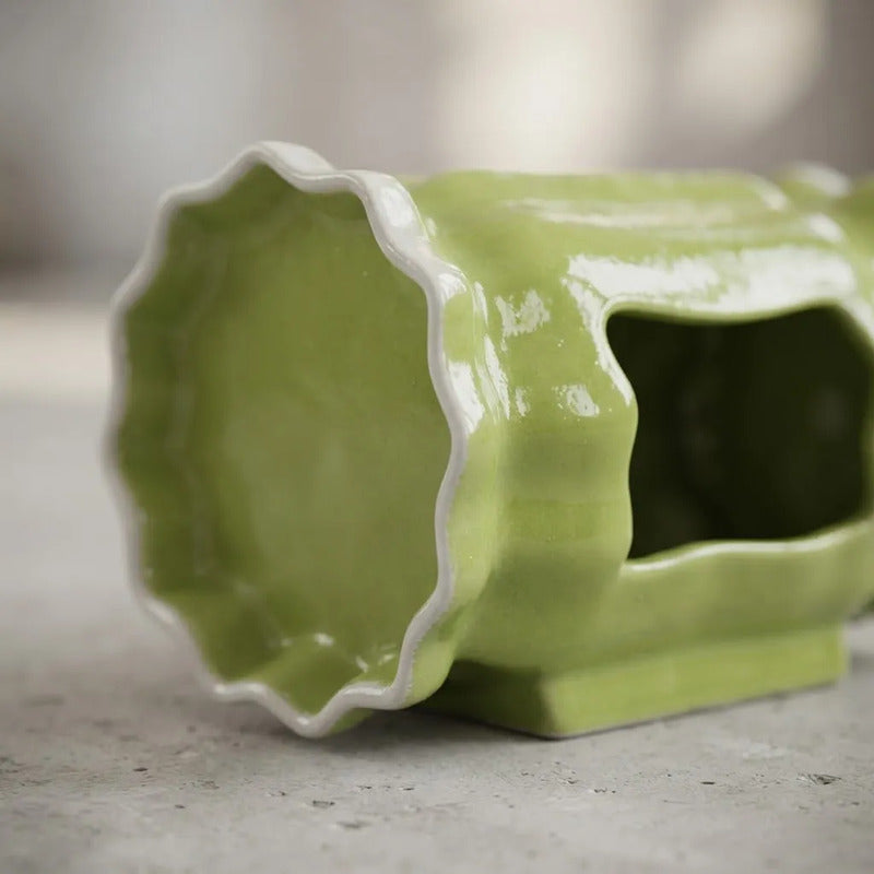 Escondite Cerámica Diseño Caramelo Verde Peq Roedores 1 Pza