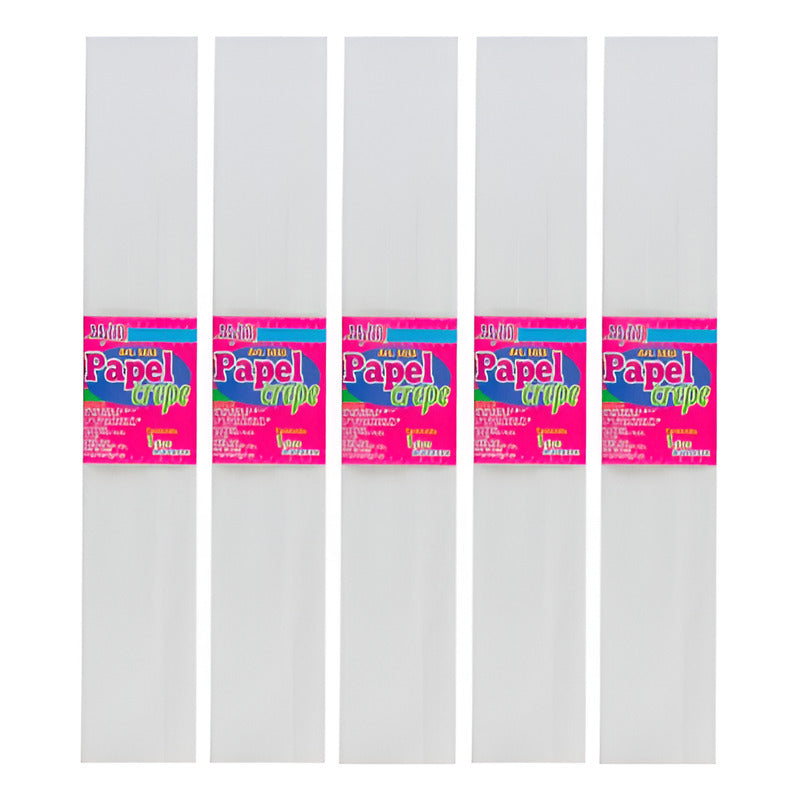 Papel Crepe Color Blanco De 50cm X 2m 5 Pliegos Blanco Papel Crepe Colorblanco De 50cm X 2m 5 Pliegos