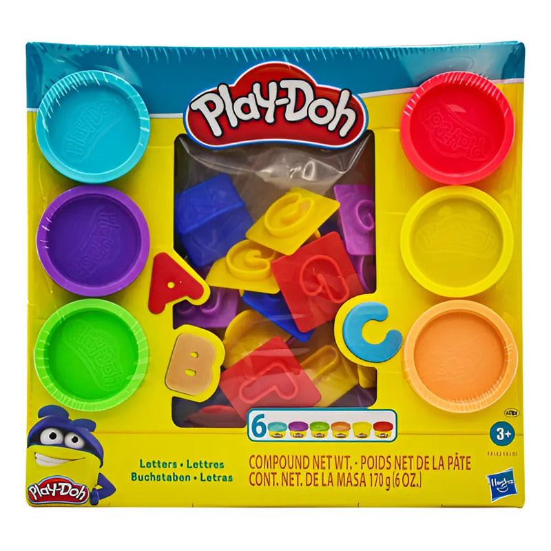 Set De Masas Hasbro Play-doh E8532 Fundamentals Letras Con 26 Sellos Y 6 Latas Multicolor