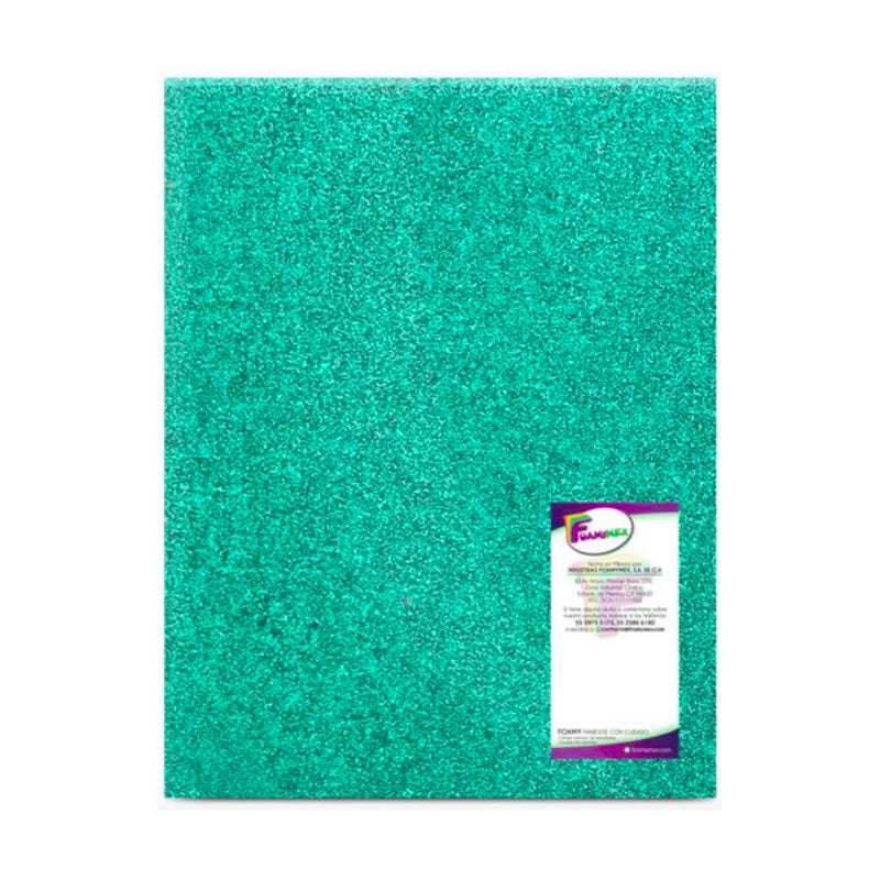 Foamy Diamantado  Verde Bandera Tamaño Carta Paquete De 5 Pz