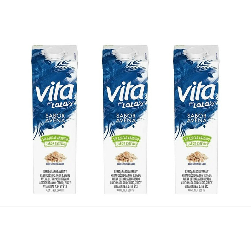 Bebida Vita Lala Sabor Avena Con Estevia 24 Piezas De 960ml