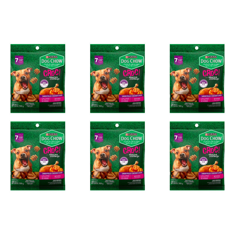 Snack Para Perro Purina Dog Chow Croc Todas Razas 6pz D 100g