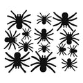 Arañas De Papel Color Negro Varios Tamaños 42pz