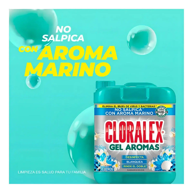 Blanqueador De Ropa En Gel Cloralex Aromas Marino 10 L