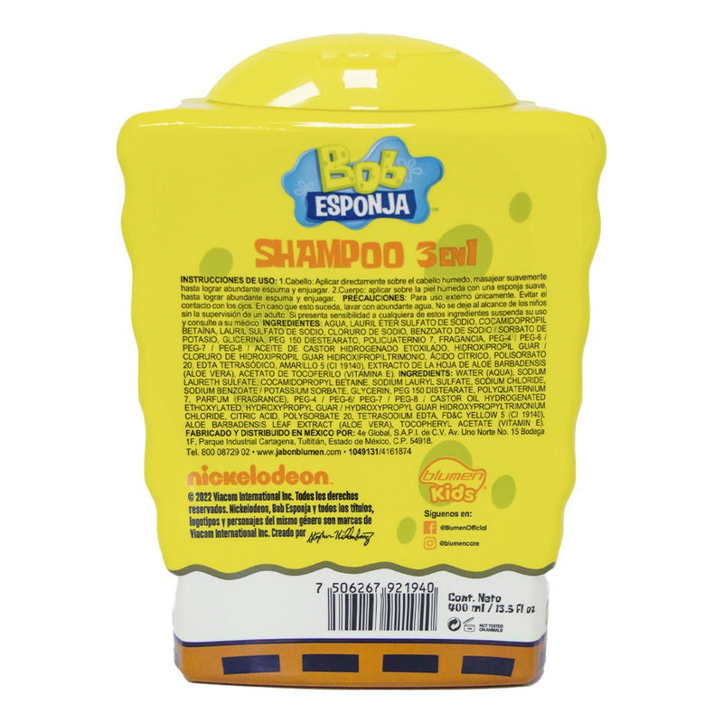 Blumen Kids Shampoo Infantil 3 En 1 Bob Esponja 2d 400 Ml