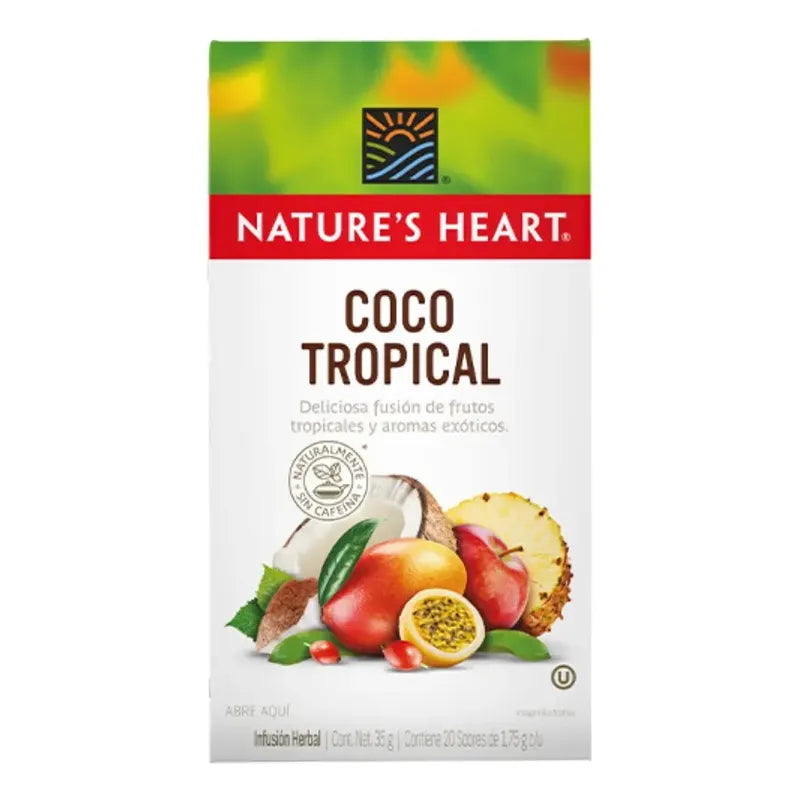 Caja Infusión Nature's Heart Coco Tropical X20 Sobres 35g