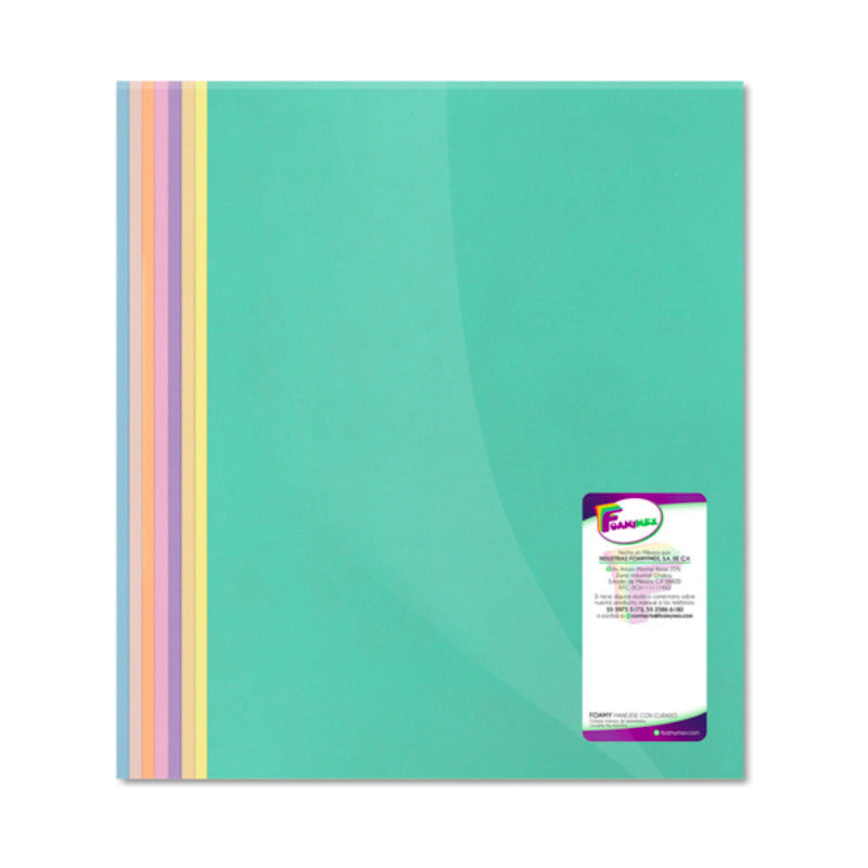 Foamy Tamaño Carta Foamymex Colores Pastel Surtidos Paq 10