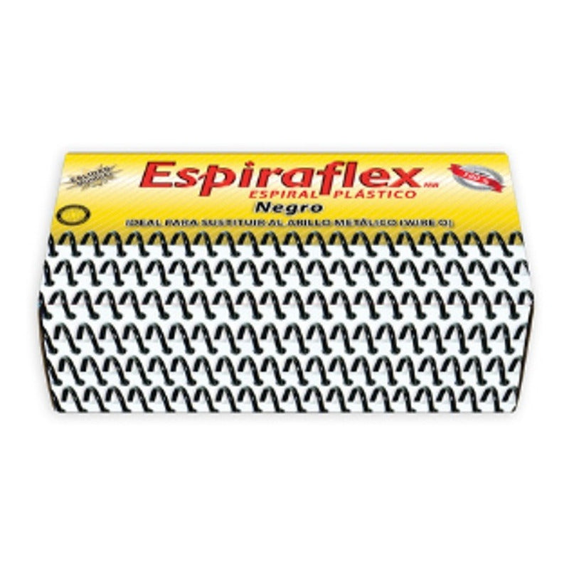 Espiral De Plástico Boflex  13mm  Cajilla Con 84 Piezas Negro