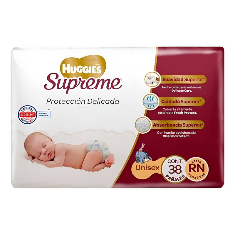 Huggies Supreme Recién Nacido Unisex 1 Paquete C/38 Pzs Recién Nacido (rn)