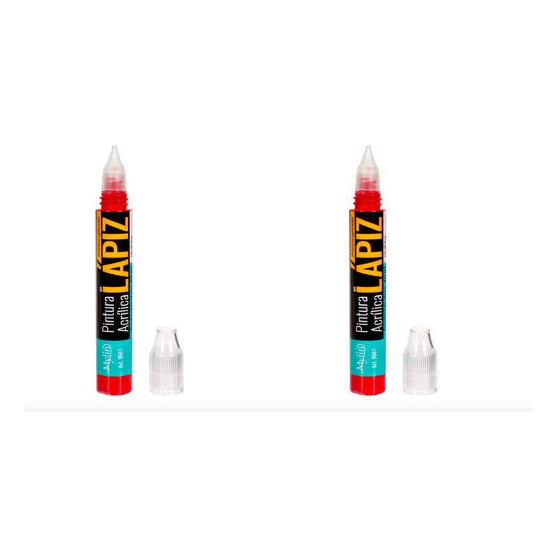 Pintura Acrílica En Lápiz Color Rojo 2 Piezas De 30ml Rojo