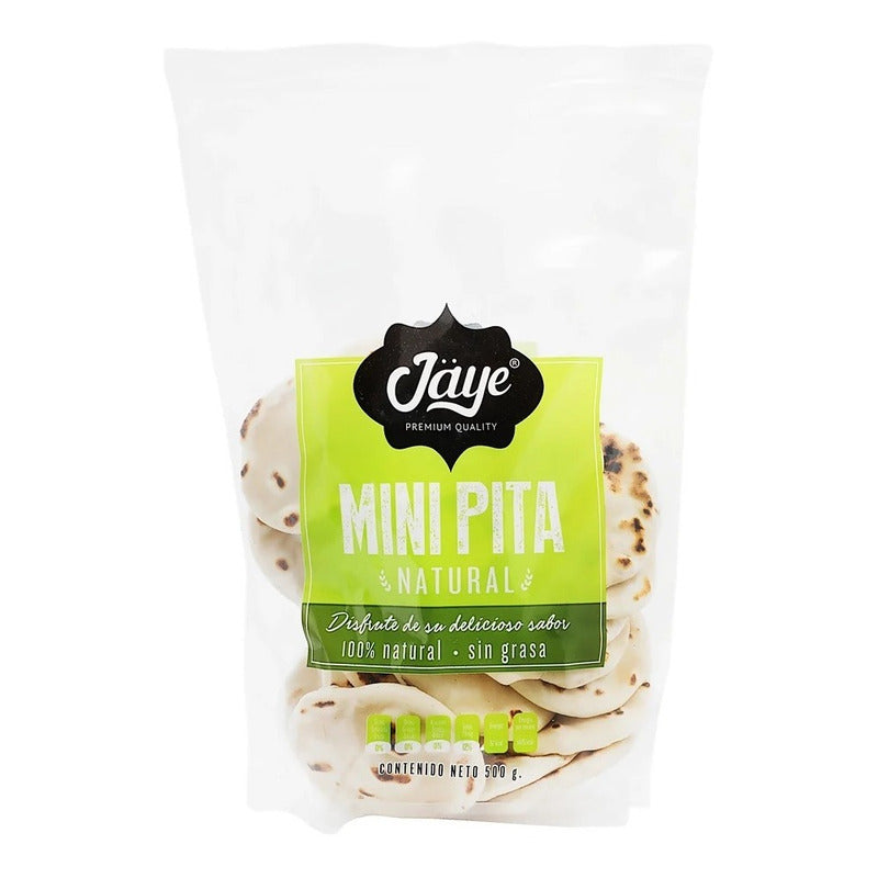 Pan Mini Pita Jaye Natural 500 Grs (2 Piezas)
