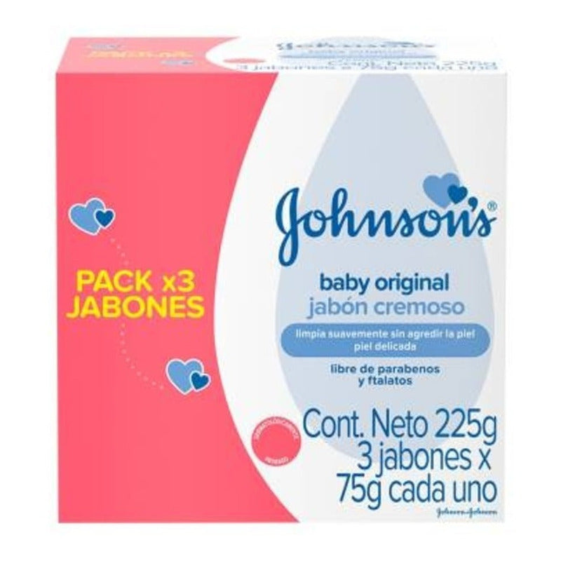 Jabón Johnson's Baby Original 3 Pz De 75 G 4 Paquetes Ipg