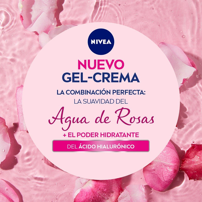 Nivea Gel-crema Facial Agua De Rosas Con Ácido Hialurónico, Piel Mixta, 50 Ml Todo Tipo De Piel