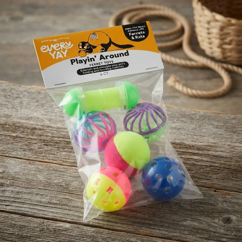 Everyyay Set De Pelotas Con Cascabel Para Hurón, 1 Paquete