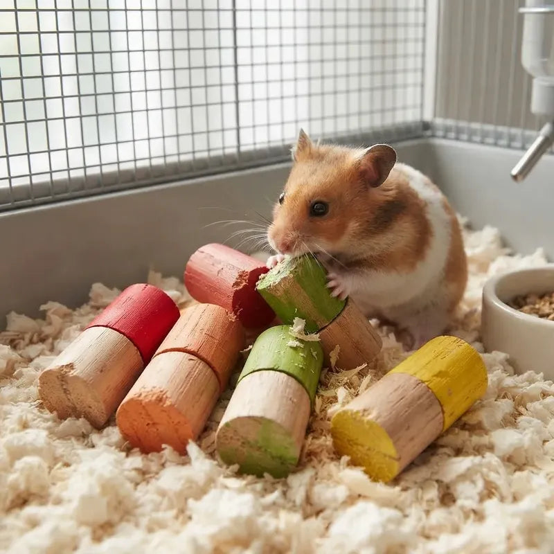 Masticables De Cilindros Para Pequeños Mamíferos, 8 Piezas.