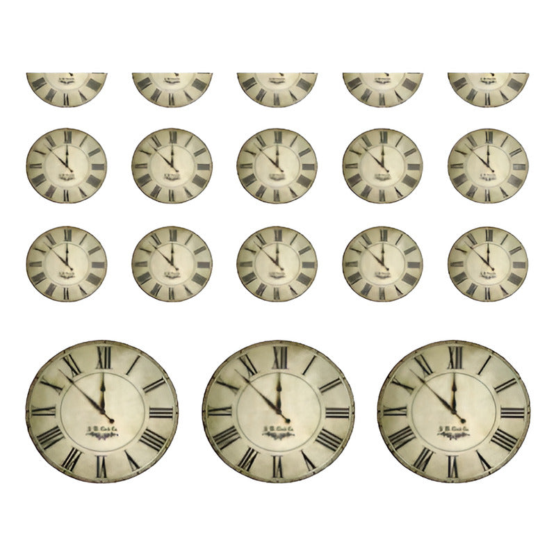 Papel Scrap Impreso Diseño De Reloj 30.5x30.5cm 5pz