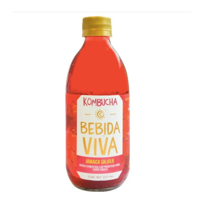Bebida Kombucha Sabor Jamaica Con Probióticos 3 Pzs De 377ml