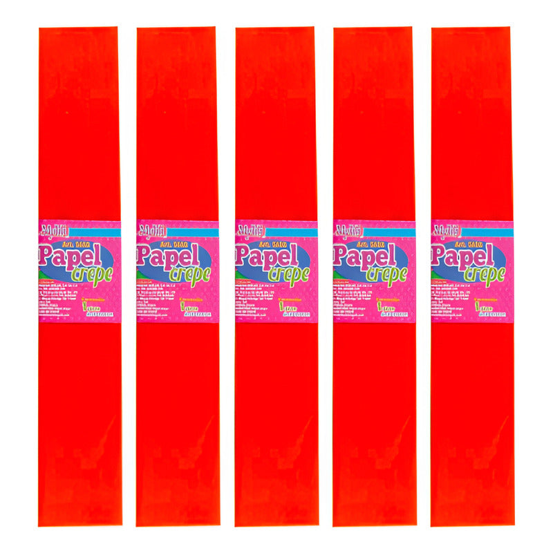 Papel Crepe Color Naranja De 50cm X 2m 10 Pliegos Naranja Papel Crepe