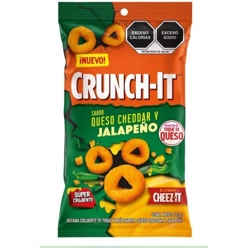 Crunch-it Sabor Queso Cheddar Y Jalapeño 1o Pz De 100 G