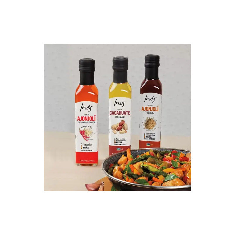 Aceite De Cacahuate Y Ajonjolí Tostado Inés 3 Pack De 250 Ml