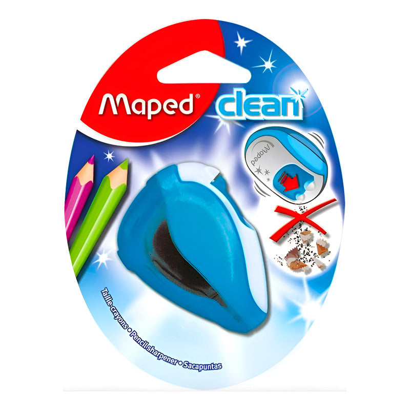 Sacapuntas Doble Maped Con Depósito 1 Pza Azul