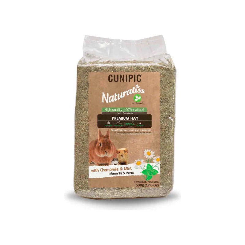 Heno Con Manzanilla Y Menta Para Pequeñas Mascotas, 500 G