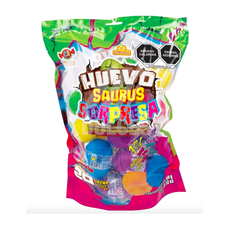 Golosina Huevo Saurus Sorpresa Las Delicias 12 Paq De 20pzas