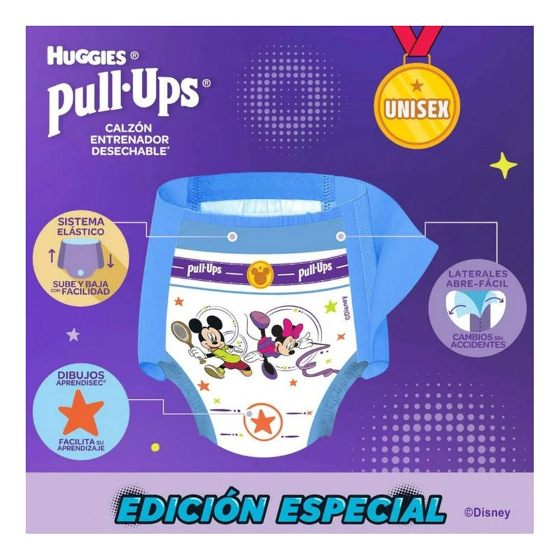Calzón Entrenador Desechable Huggies Pull Ups 60 Pz Xg Extra Grande (xg) Sin Género