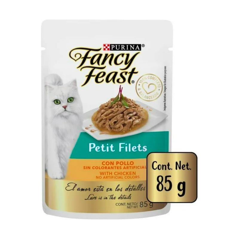 Alimento Para Gato Purina Fancy Feast Pollo 3 Pzas De 85g