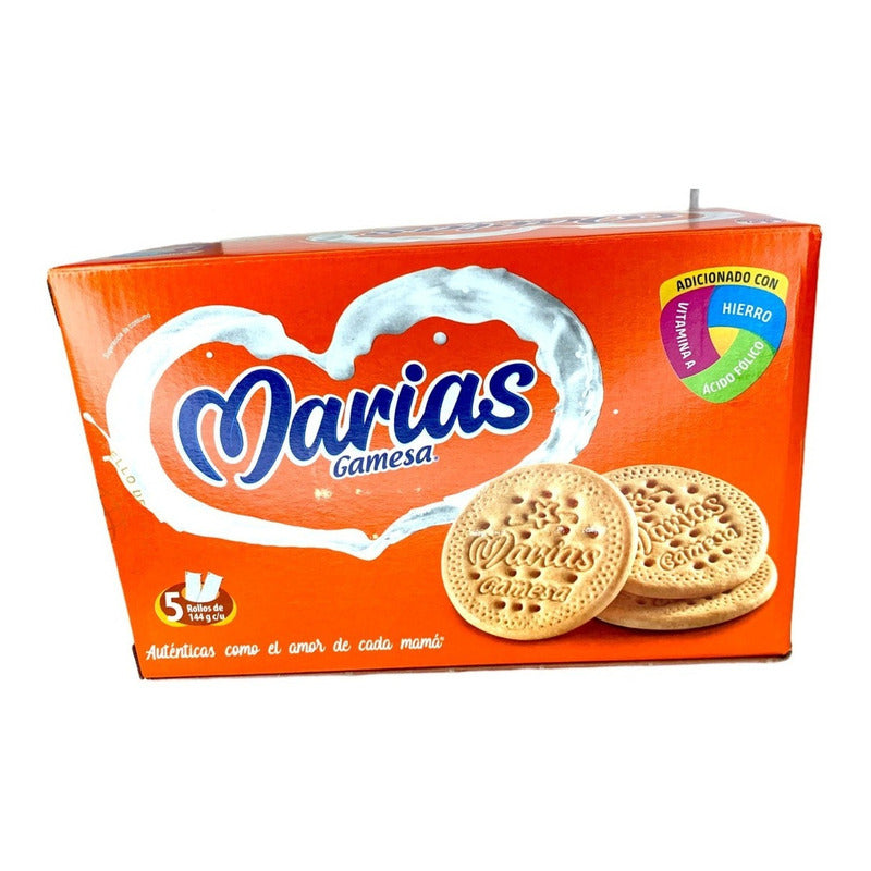 Galletas Marias Gamesa De 720g Con 5 Rollos De 144g C/u